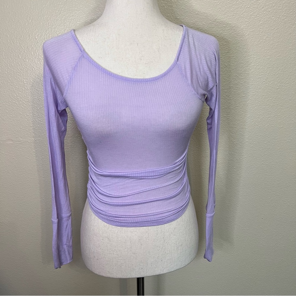 Urban Outfitters Purple Long Sleeve Ruched Top Size XS